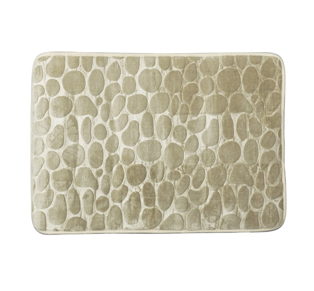 Alfombra de Baño de Algodón 45x70cm Relieve Piedra Beige