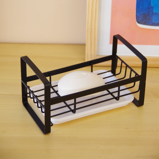 Estante de Metal Negro para Fregadero de Cocina o Baño