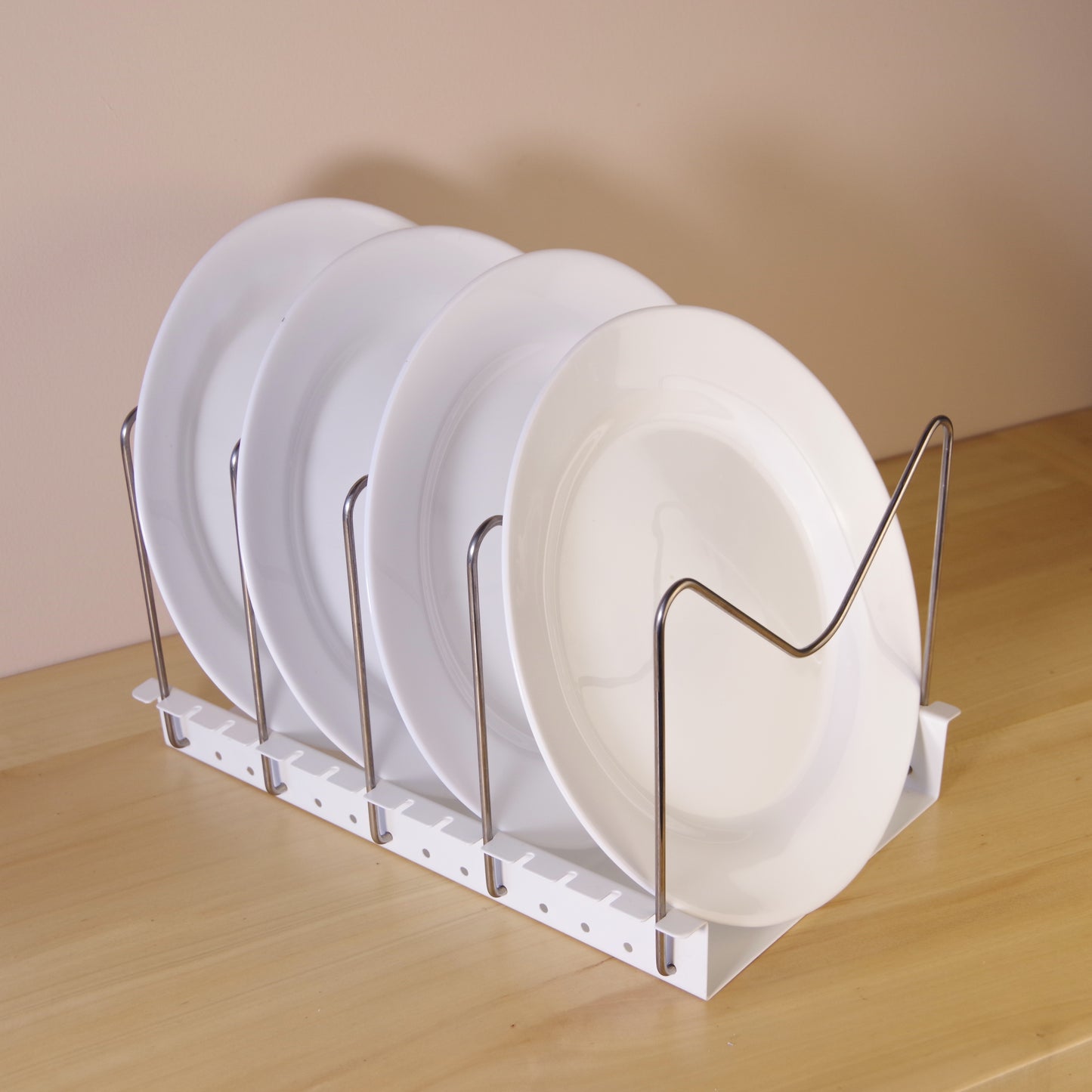 Soporte Organizador Ajustable en Acero Inoxidable Blanco