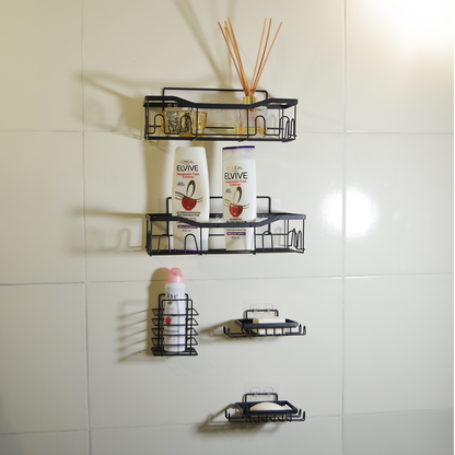 Set de 5 Estantes Organizadores para Baño y Cocina - Instalación Fácil y Gran Capacidad