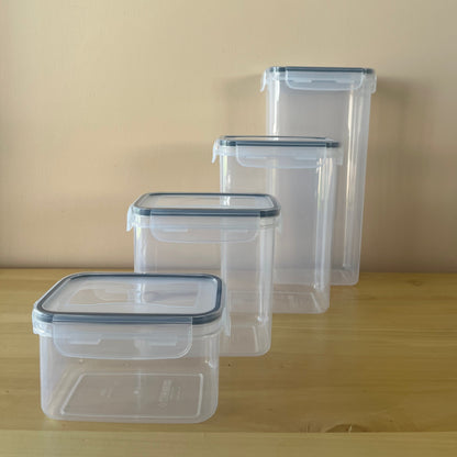 Set de 4 Tuppers Herméticos de Plástico: Organiza tu Cocina