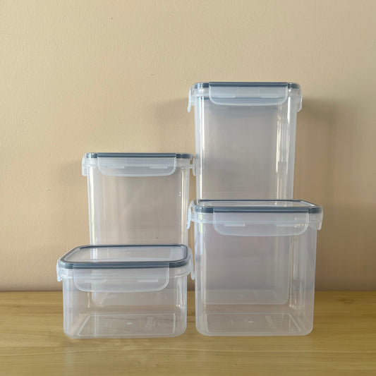 Set de 4 Tuppers Herméticos de Plástico: Organiza tu Cocina