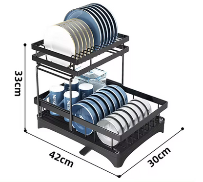 Escurridor Metálico Compacto de 2 Niveles