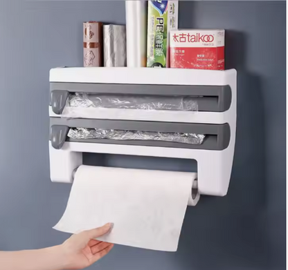 Toallero de Papel de Montaje en Pared - Organizador de Cocina Multifunción